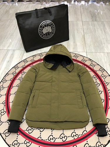 Canada Goose Olive Green Hooded Puffer Jacket