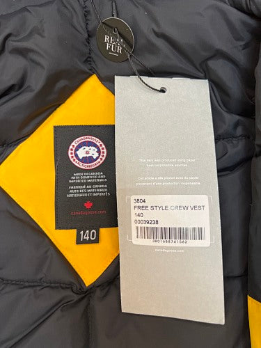 Canada Goose Yellow Hooded Parka with Four Flap Pockets