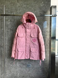 Canada Goose Dusty Pink Hooded Puffer Jacket with Flap Pockets
