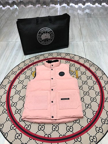 Canada Goose Pink Quilted Puffer Vest with Stand Collar