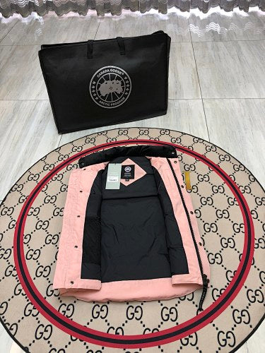 Canada Goose Pink Quilted Puffer Vest with Stand Collar