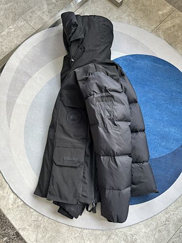 Canada Goose Black Hooded Utility Jacket with Four Flap Pockets