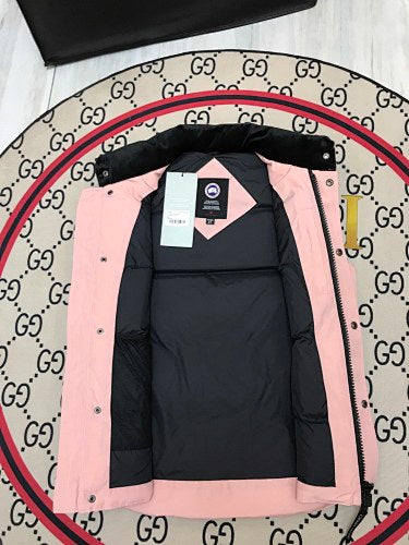 Canada Goose Pink Quilted Puffer Vest with Stand Collar