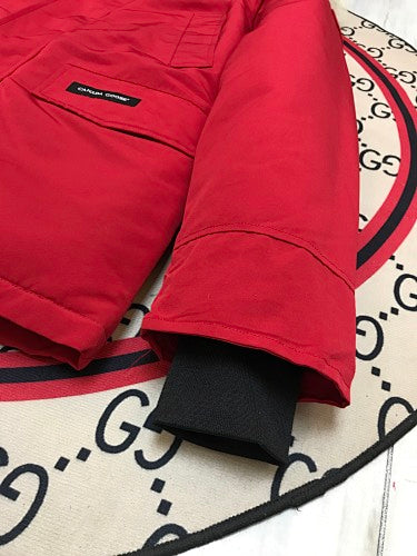 Canada Goose Red Hooded Parka with Flap Pockets
