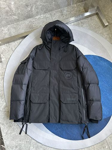 Canada Goose Black Hooded Utility Jacket with Four Flap Pockets