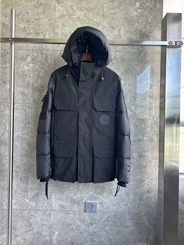 Canada Goose Black Hooded Utility Jacket with Four Flap Pockets