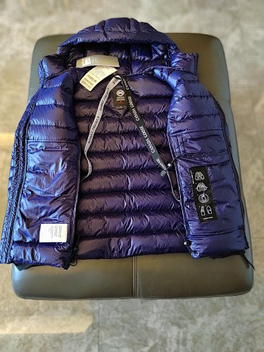 Canada Goose Black Hooded Utility Jacket with Quilted Panels