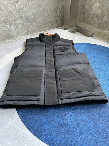 Canada Goose Charcoal Stand-Collar Puffer Vest with Patch Pockets