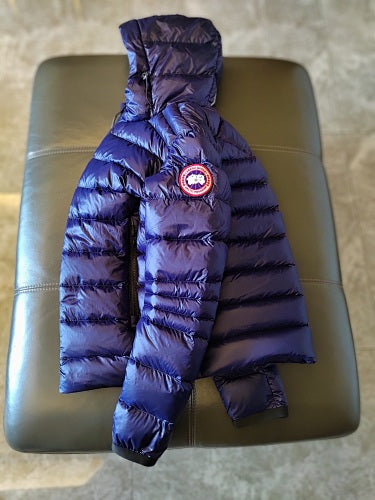 Canada Goose Black Hooded Utility Jacket with Quilted Panels