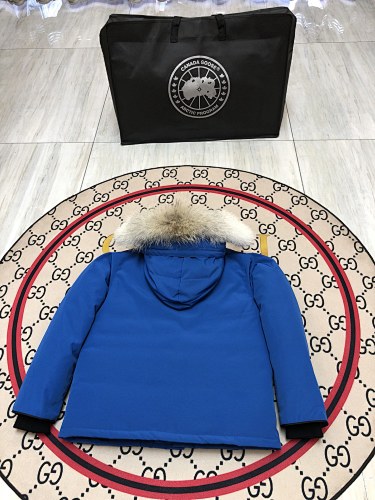 Canada Goose Royal Blue Hooded Parka with Four Flap Pockets