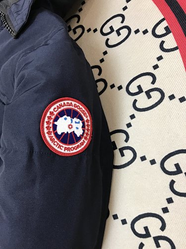 Canada Goose Navy Hooded Puffer Jacket