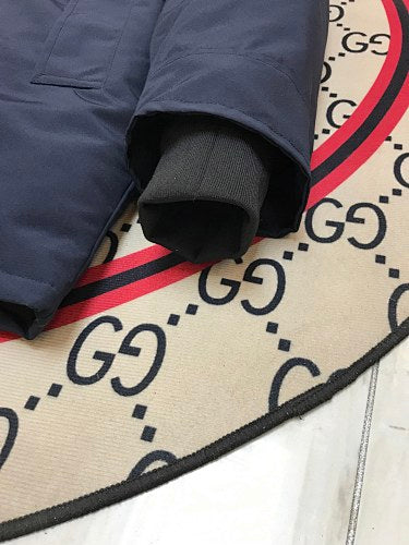Canada Goose Navy Hooded Parka with Button Front