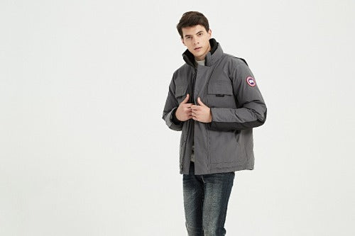 Canada Goose Men's Grey Stand-Collar Utility Jacket
