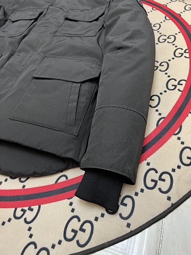 Canada Goose Charcoal Hooded Parka with Four Flap Pockets
