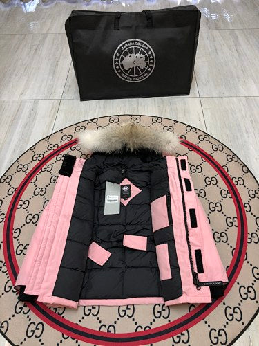 Canada Goose Pink Hooded Parka with Four Flap Pockets