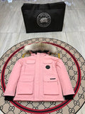 Canada Goose Pink Hooded Parka with Four Flap Pockets