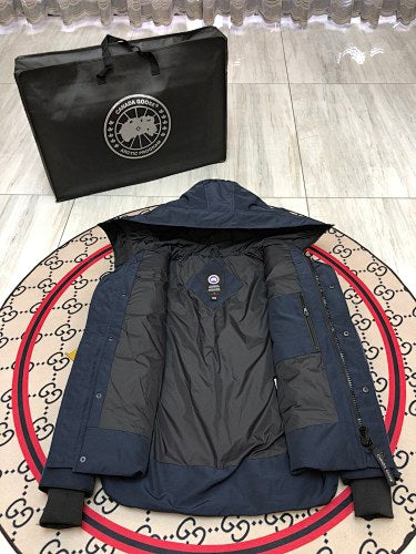 Canada Goose Navy Hooded Puffer Jacket