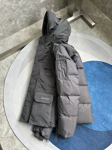 Canada Goose Charcoal Hooded Utility Jacket with Four Flap Pockets