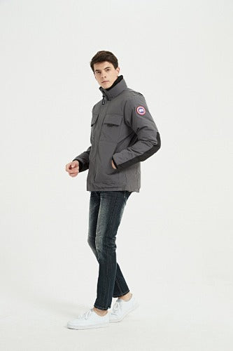 Canada Goose Men's Grey Stand-Collar Utility Jacket
