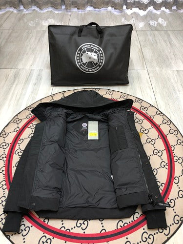 Canada Goose Charcoal Hooded Puffer Jacket