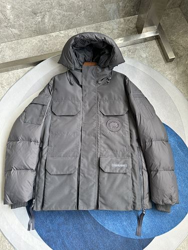 Canada Goose Charcoal Hooded Utility Jacket with Four Flap Pockets