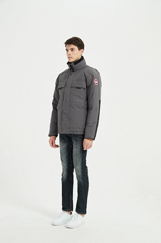 Canada Goose Men's Grey Stand-Collar Utility Jacket