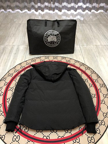 Canada Goose Charcoal Hooded Parka with Four Flap Pockets