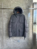 Canada Goose Charcoal Grey Hooded Puffer Jacket with Flap Pockets