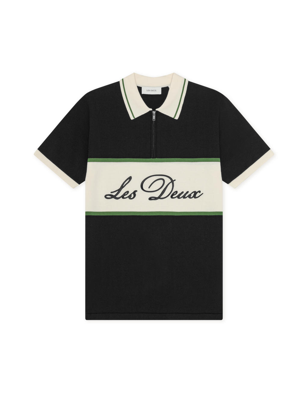 Les Deux Knitted Zipper Polo