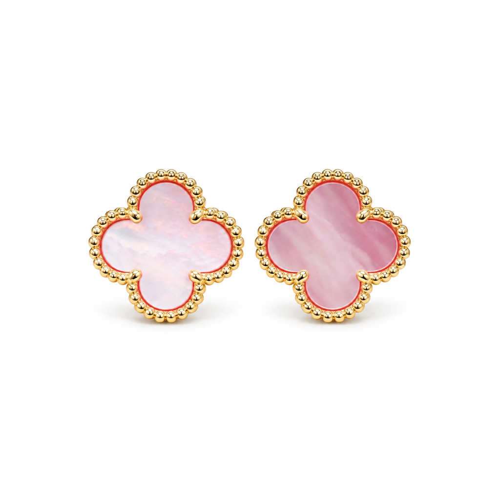 Van Cleef & Arpels-Style Clover Stud Earrings