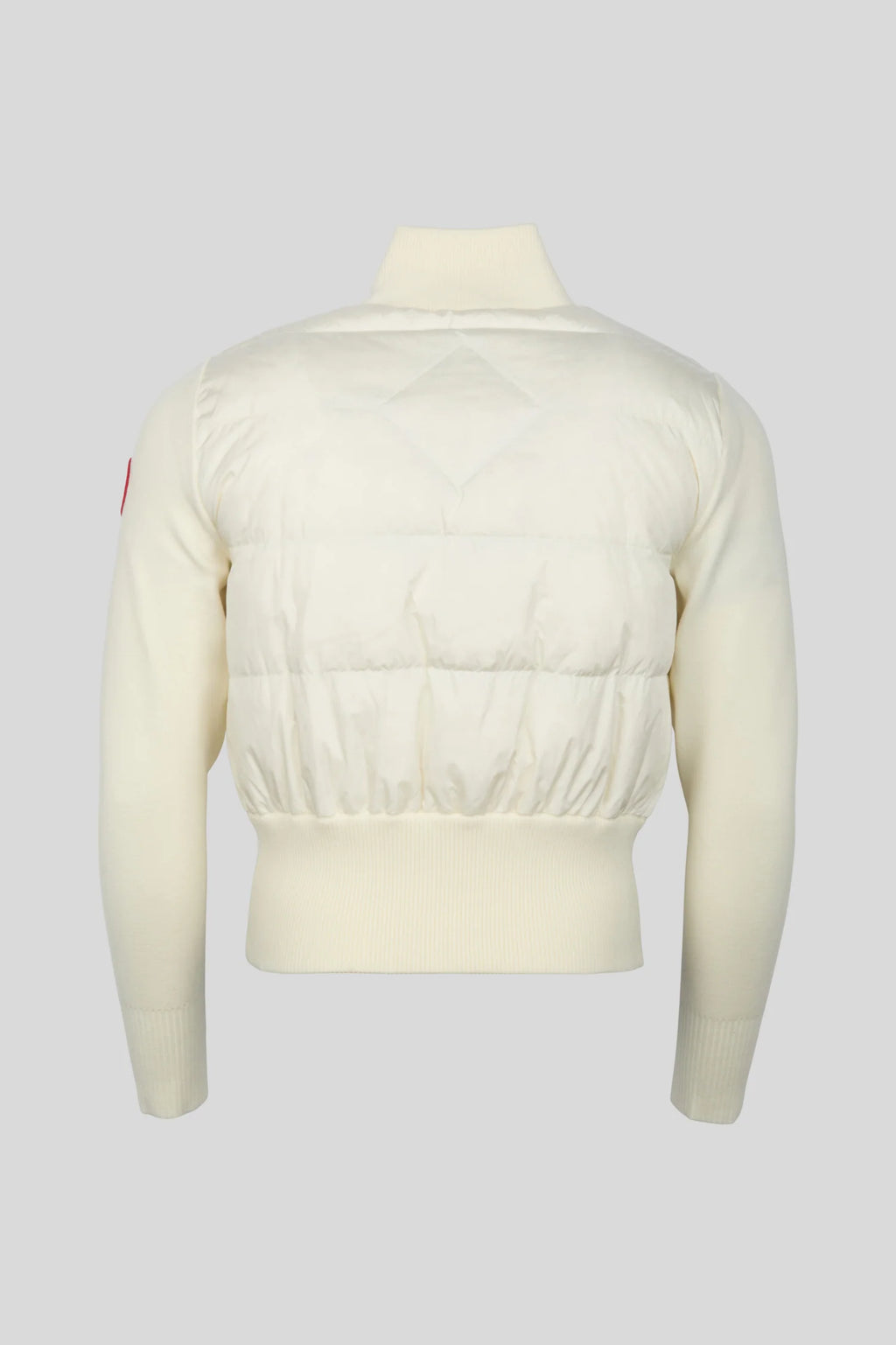 Canada Goose Cream Cropped Zip-Up Jacket with Quilted Panels