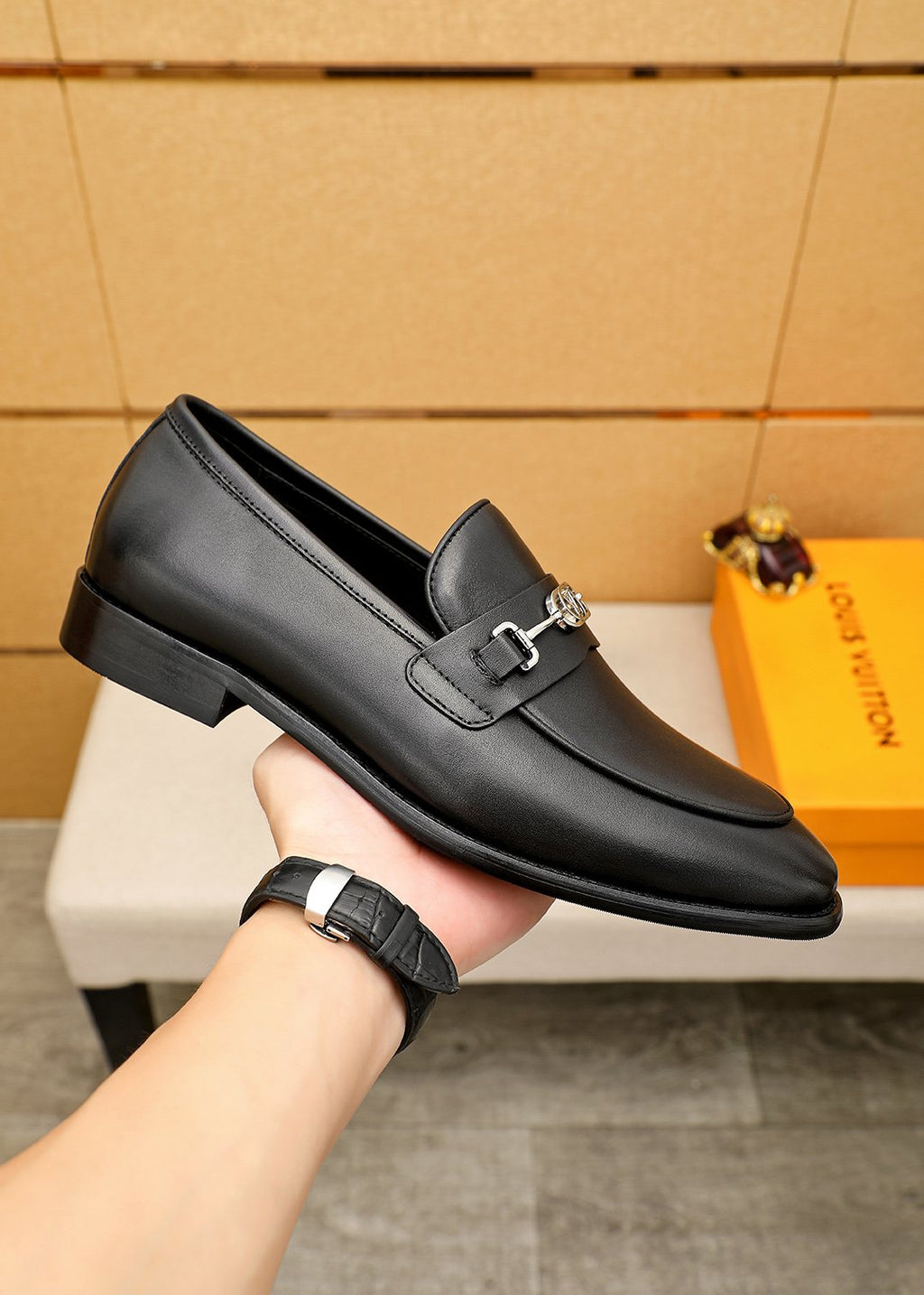 Louis Vuitton Black Leather Loafers
