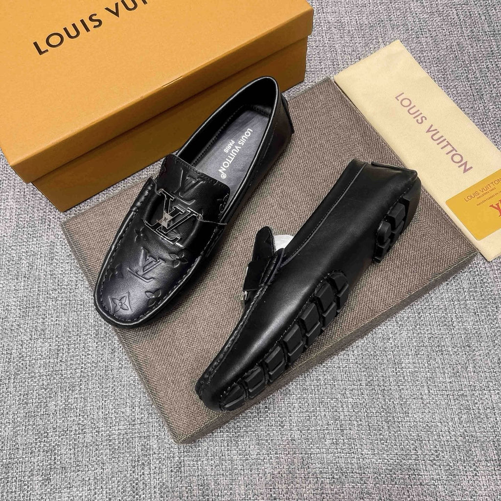 Louis Vuitton Black Metal-Accent Loafers - Black Leather Upper