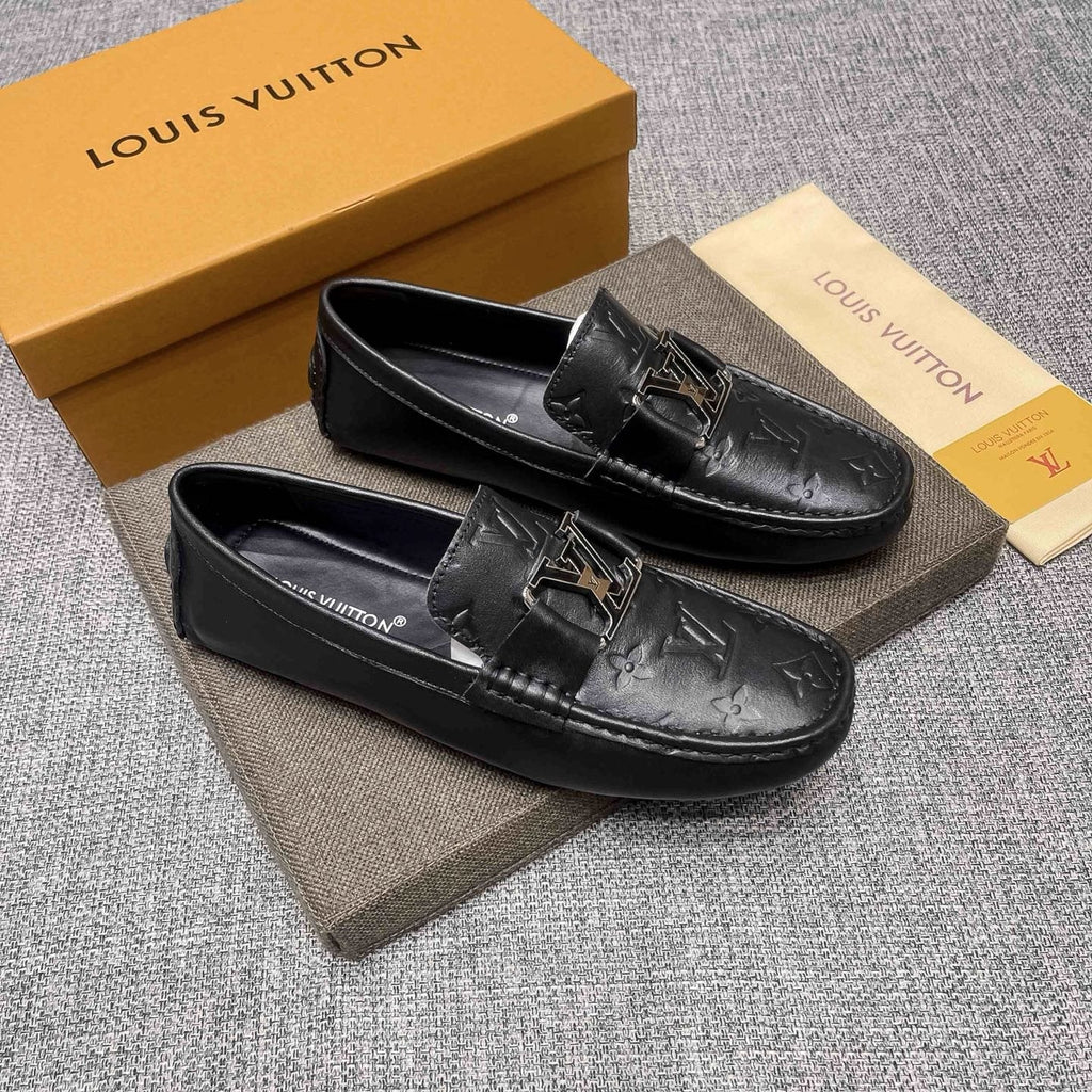 Louis Vuitton Black Metal-Accent Loafers - Black Leather Upper