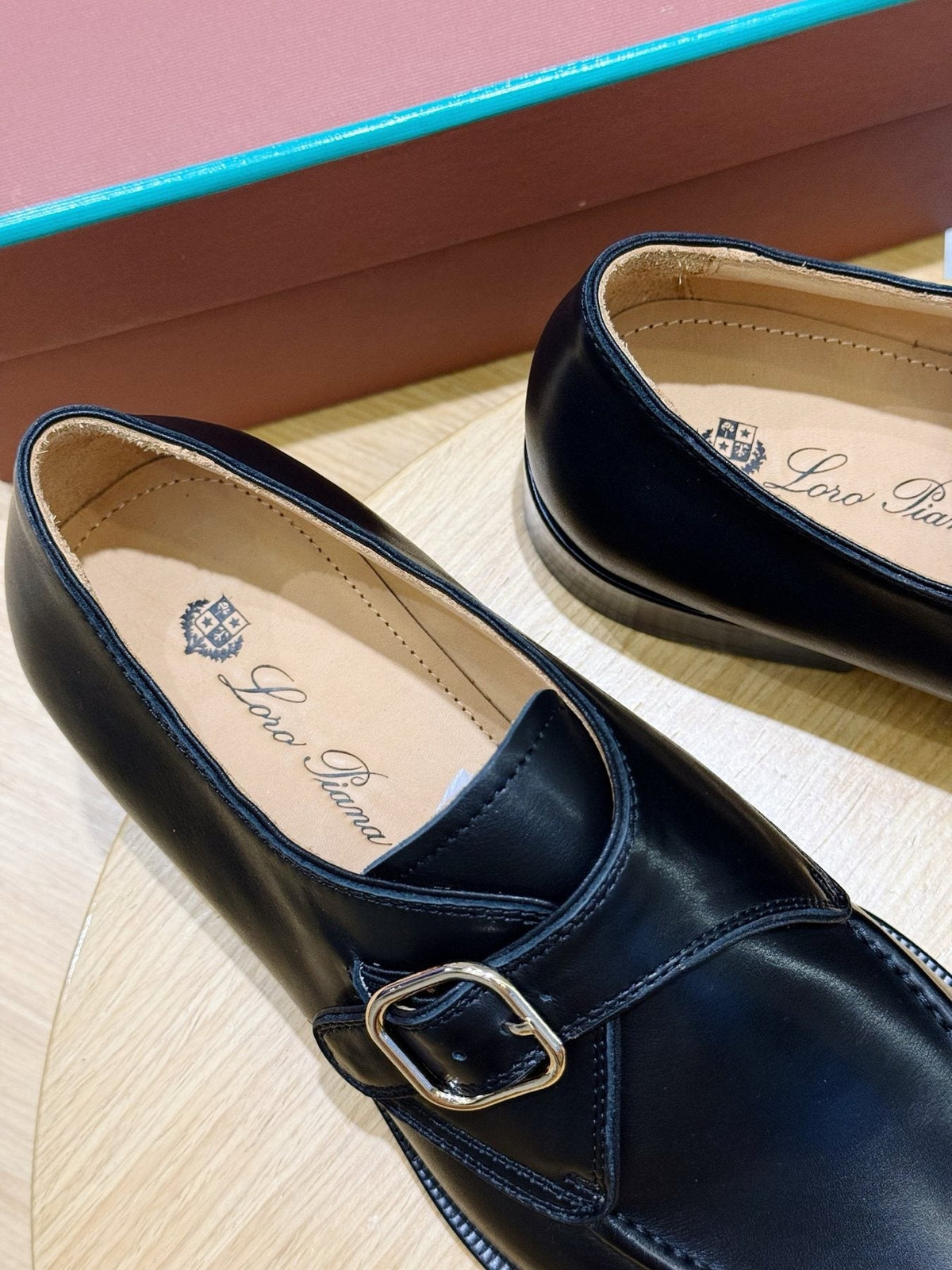 Loro Piana Black Buckle Loafers