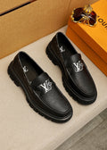 Louis Vuitton Black Hardware Loafers - Lug Sole