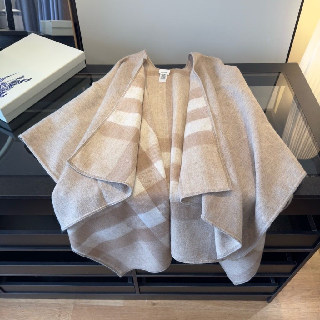 Burberry Reversible Plaid Cape Shawl