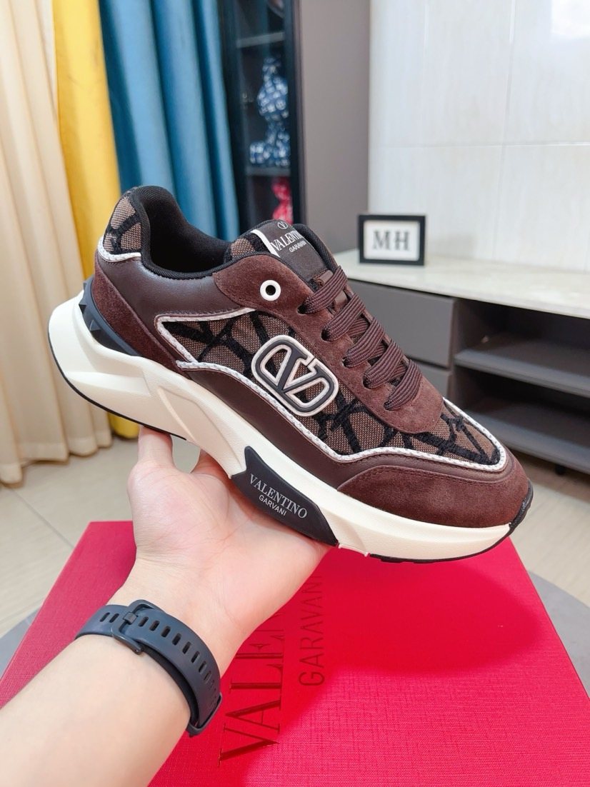 Valentino Patterned Panel Sneakers