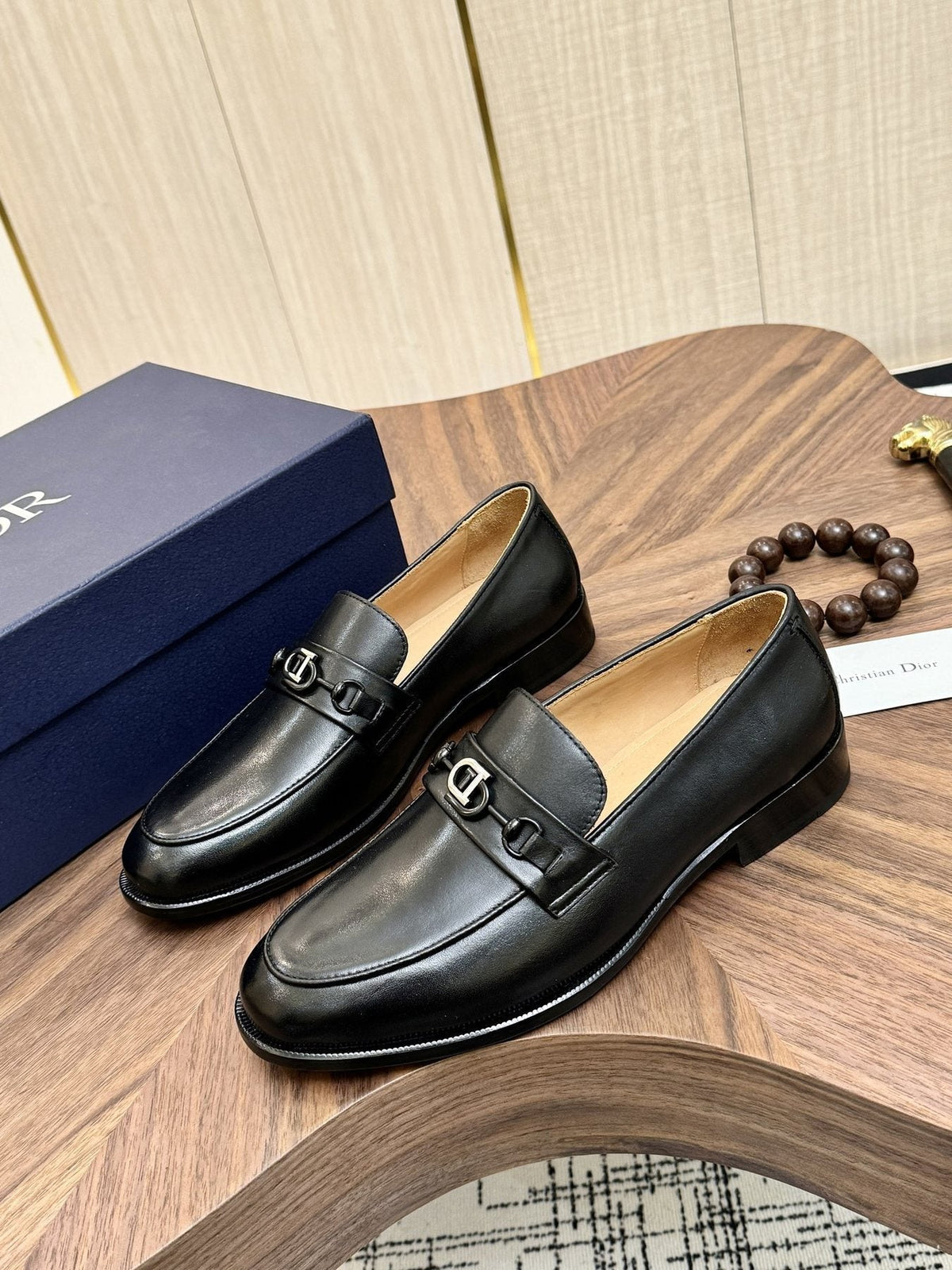 Dior Black Buckle Loafers - Black Leather Upper