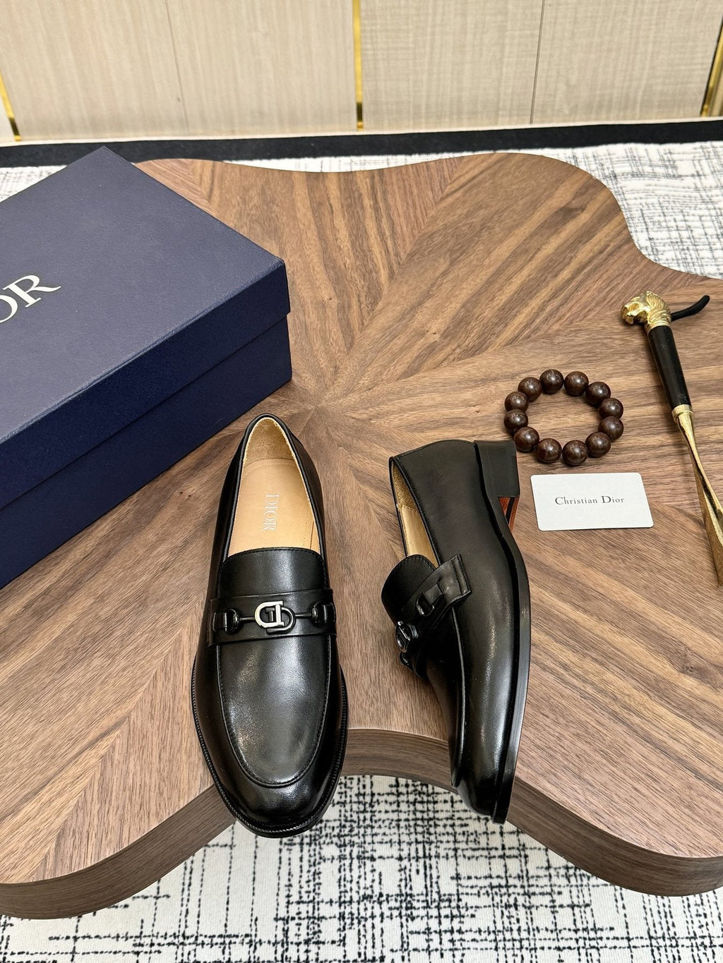 Dior Black Buckle Loafers - Black Leather Upper