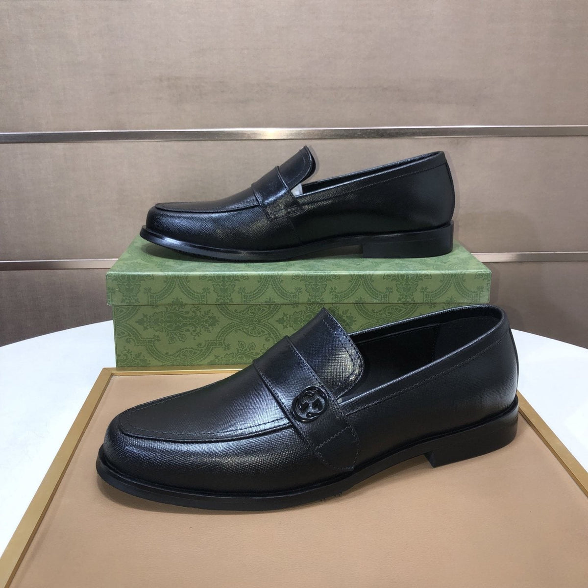 Gucci Black Leather Loafers