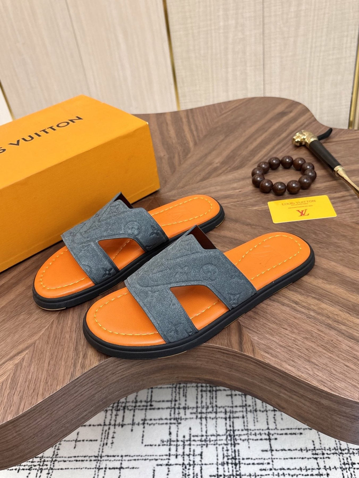 Louis Vuitton Monogram Slide Sandals - Rubber Sole