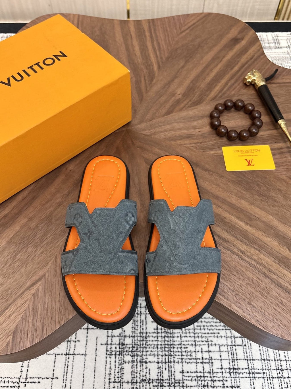 Louis Vuitton Monogram Slide Sandals - Rubber Sole