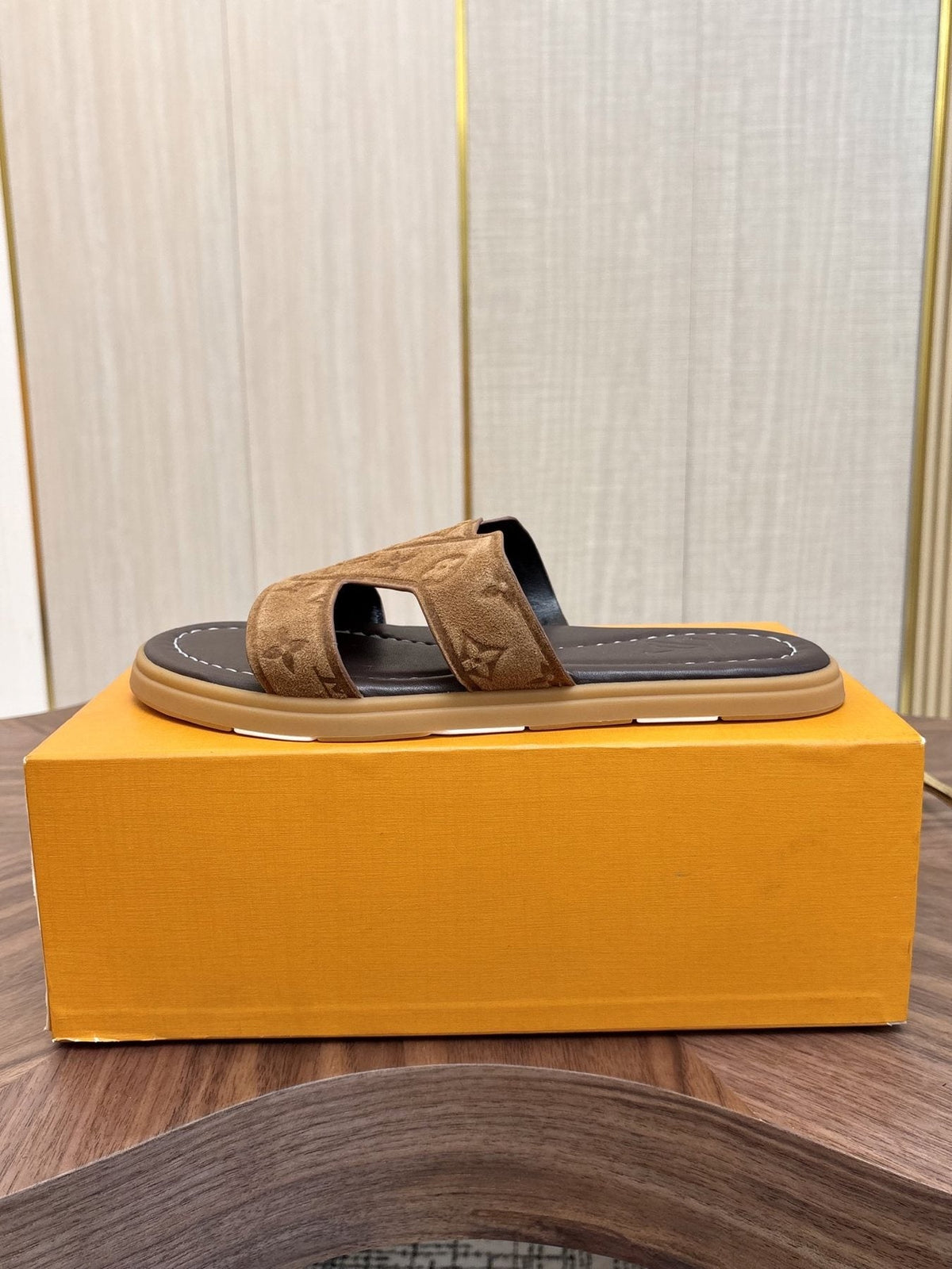 Louis Vuitton Monogram Slide Sandals - Rubber Sole