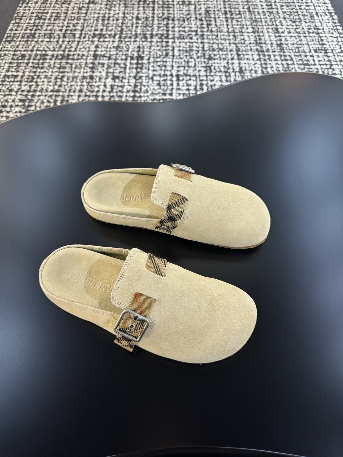 Burberry Men's Adjustable Buckle Slide Sandals