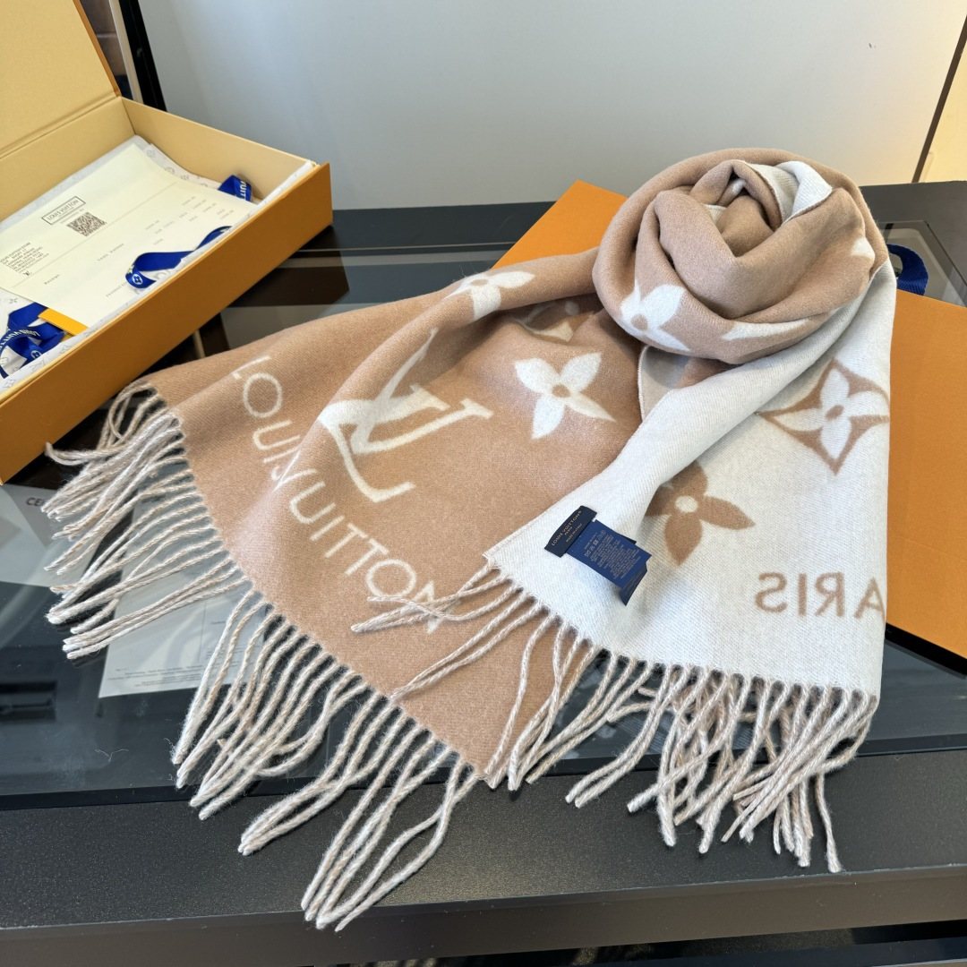 Louis Vuitton Monogram Fringed Scarf