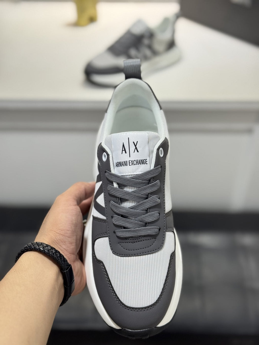 Armani Men's Graphic Side Lace-Up Sneakers