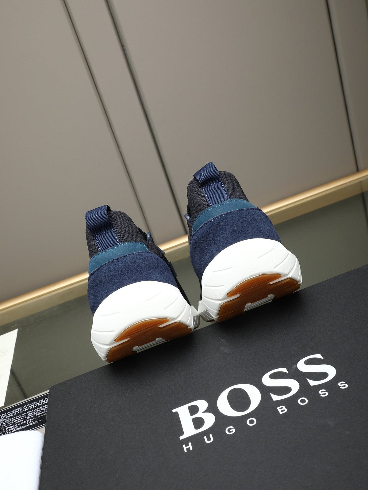 BOSS Textured Lace-Up Sneakers