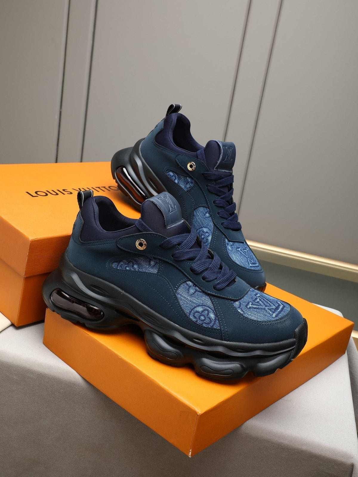 Louis Vuitton Patterned Panel Chunky Sneakers
