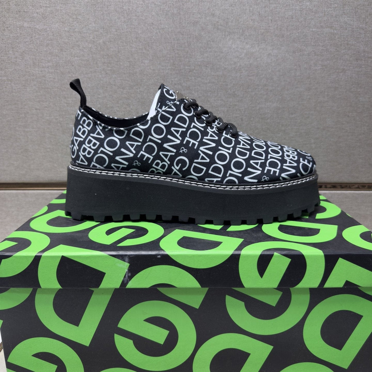 Dolce & Gabbana Letter Print Lug Sole Shoes